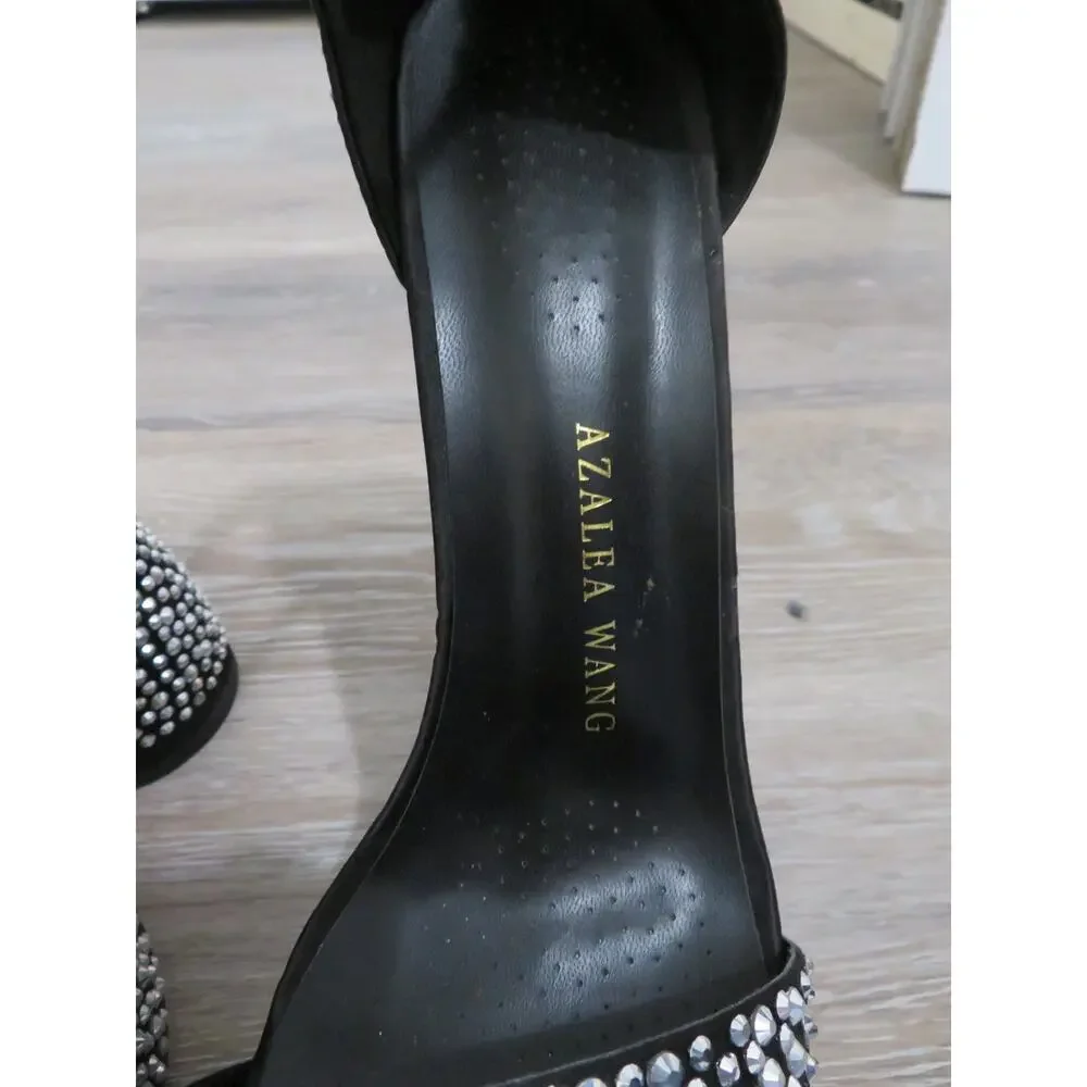 Azalea Wang My Place or Yours Black Chunky Platform Heeled Sandals Size 8.5